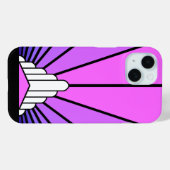 アールデコの太陽を紫とピンク Case-Mate iPhoneケース (裏面 (横))