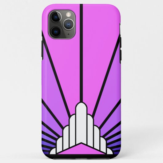 アールデコの太陽を紫とピンク Case-Mate iPhoneケース (裏面)