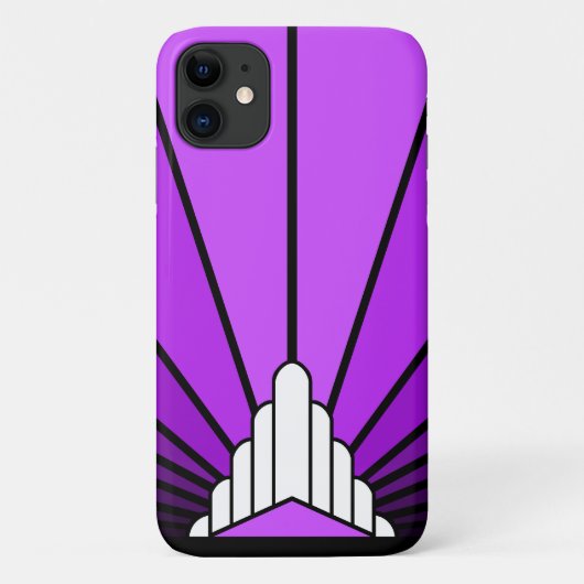 アールデコの太陽を紫 Case-Mate iPhoneケース (裏面)