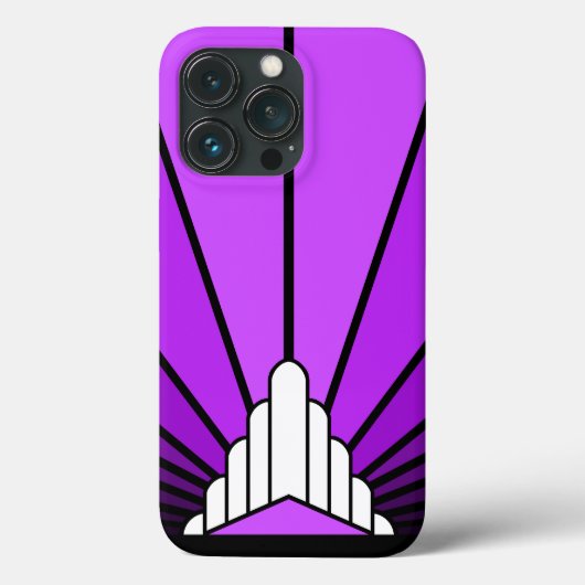 アールデコの太陽を紫 Case-Mate iPhoneケース (裏面)