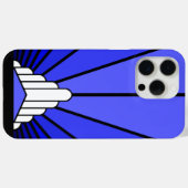 アールデコの太陽を青で彩る Case-Mate iPhoneケース (裏面 (横))