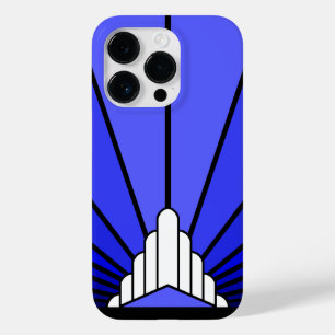 アールデコの太陽を青で彩る Case-Mate iPhone 14 PROケース