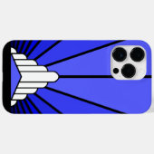 アールデコの太陽を青で彩る Case-Mate iPhoneケース (裏面 (横))