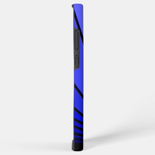 アールデコの太陽を青で彩る SAMSUNG GALAXYケース (右側面)