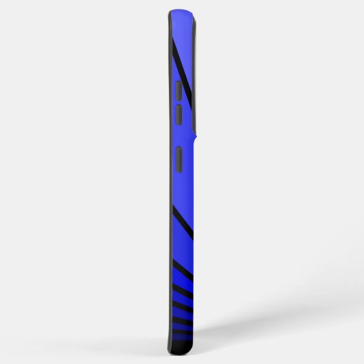 アールデコの太陽を青で彩る SAMSUNG GALAXYケース (右側面)