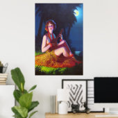 アールデコの女の子とバンジョー ポスター (ホームオフィス)