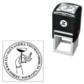 アールデコの女性の手がシャンパングラスを持っている セルフインキングスタンプ (インサイチュ)