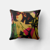 アールデコの女性の装飾用クッション16" x 16" クッション (裏面)