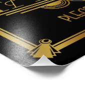 アールデコの好意のサイン結婚、のサイン、パーティー、金ゴールド フォトプリント            (角)