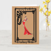 アールデコの妻の挨拶状 カード (黄色い花)