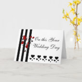 アールデコの婚礼の日の挨拶状 カード (黄色い花)