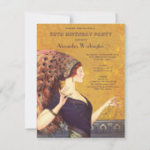 アールデコの孔雀のフラッパーの第50誕生会 招待状 (裏面)