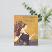 アールデコの孔雀のフラッパーの誕生会 招待状 (スタンド正面)