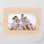 アールデコの年末写真 箔シーズンポストカード (正面)