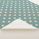 アールデコの幾何学的パターン(パステルブルーとピンク) シェルパブランケット (3/4)