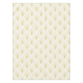 アールデコの幾何学的パターン(金ゴールドと白) テーブルクロス (正面)