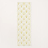 アールデコの幾何学的パターン(金ゴールドと白) ヨガマット (正面)