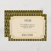 アールデコの感謝カード 招待状 (正面/裏面)