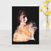 アールデコの挨拶状 カード (黄色い花)