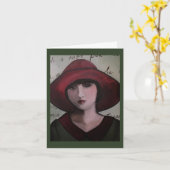 アールデコの挨拶状 カード (黄色い花)