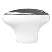 アールデコの月および星-灰色/灰色および銀 セラミックノブ (側面)