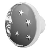 アールデコの月および星-灰色/灰色および銀 セラミックノブ (右)