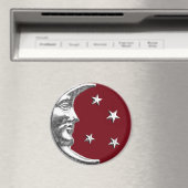 アールデコの月と星 – ダークレッドとシルバー マグネット (インサイチュ (食洗機))