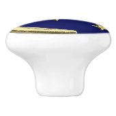 アールデコの月と星 – ネイビーブルーと金ゴールド セラミックノブ (側面)