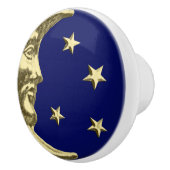 アールデコの月と星 – ネイビーブルーと金ゴールド セラミックノブ (右)