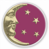 アールデコの月と星 – ブルゴーニュと金ゴールド シール (正面)