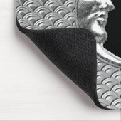 アールデコの月と星 – 黒と銀 マウスパッド (コーナー)