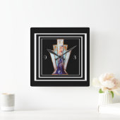 アールデコの柱時計 スクエア壁時計 (ホーム)