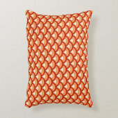 アールデコの波パターン-蜜柑のオレンジ アクセントクッション (正面(垂直))