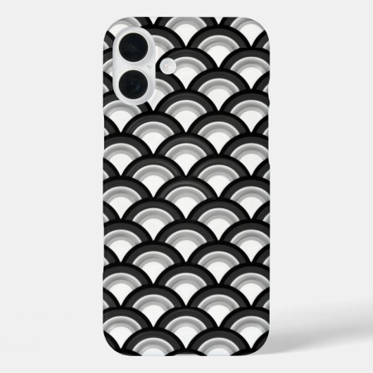 アールデコの波模様 - 黒と白 Case-Mate iPhoneケース (裏面)