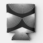 アールデコの白いファンブラックパターン 缶クーラー (裏面)