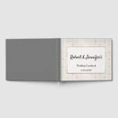 アールデコの白と金ゴールドフォイルの幾何学的 ゲストブック (全面)