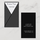 アールデコの白黒ストライプな名刺 名刺 (正面/裏面)
