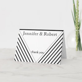 アールデコの白黒ストライプは感謝していしています サンキューカード