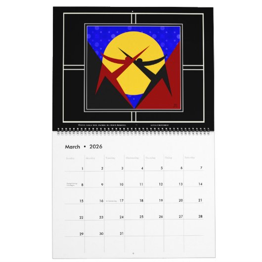 アールデコの種類 – 12か月 – パーソナライズされた カレンダー (3月 2026)