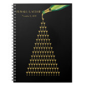 アールデコの素晴らしいGatsbyのシャンペンの結婚式の来客名簿 ノートブック (正面)