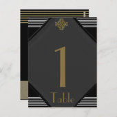 アールデコの結婚テーブル番号 ポストカード (正面/裏面)