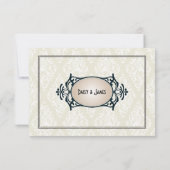 アールデコの結婚 出欠カード (裏面)