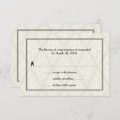 アールデコの結婚 出欠カード (正面/裏面)