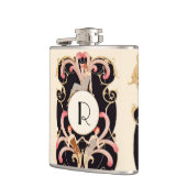 アールデコの美しいのファッションのコスチュームデザイナーのモノグラム フラスク (左)