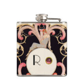 アールデコの美しいのファッションのコスチュームデザイナーのモノグラム フラスク (裏面)