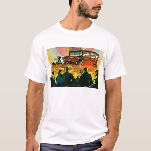 アールデコの自動車イラストレーション Tシャツ (正面)