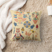 アールデコの花と鳥のフローラ要素 クッション (ブランケット)