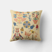 アールデコの花と鳥のフローラ要素 クッション (裏面)