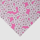 アールデコの花のパターン – ピンク色の白 薄葉紙 (詳細)