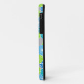 アールデコの花のパターン – 青とライムグリーン Case-Mate iPhoneケース (裏面/左)